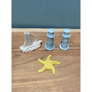 Wade Whimsies Porcelain Nautical Wonderland Series Wheel Mermaid Crab Sailboat